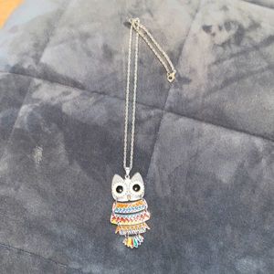 Silver owl necklace